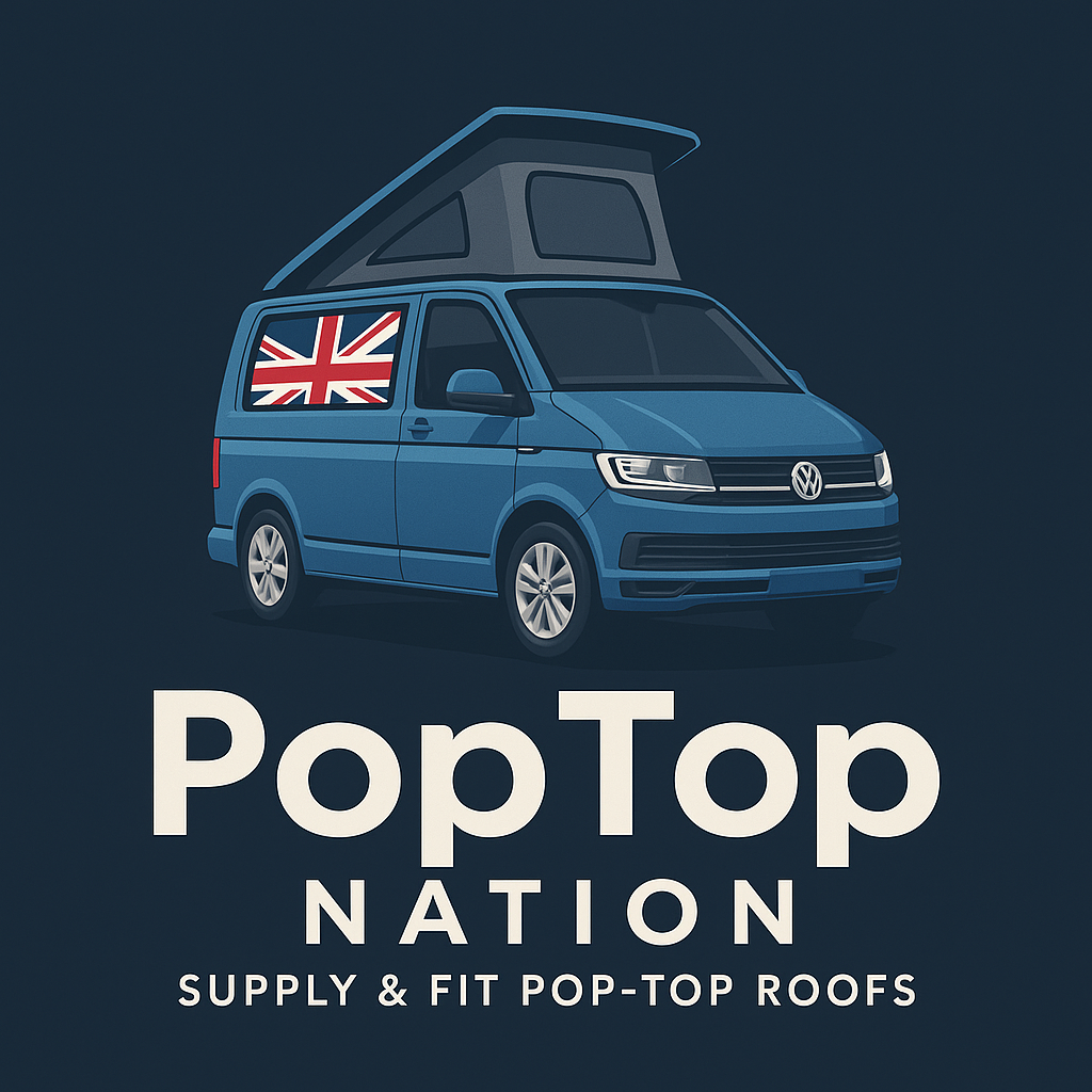 Pop Top Nation logo for specialist campervan pop top roof supply and fitting services in the UK
